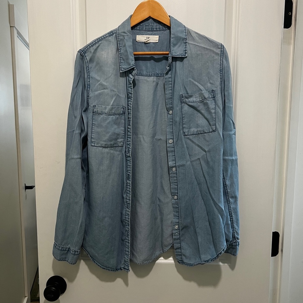 Light Blue Denim Button Up Shirt